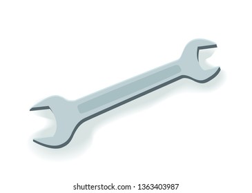 metal spanner vector isolated on white background