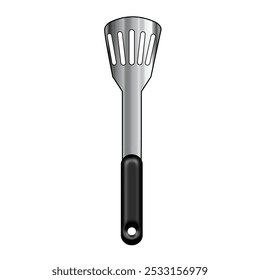 Metal spatula with handle black plastic