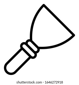 Metallspatula-Symbol. Umriss-Vektorillustration-Symbol für Metallspatel, einzeln auf weißem Hintergrund