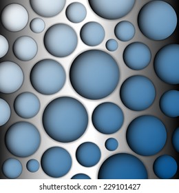 Metal speaker lattice. Blue background.