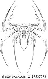 metal spider illustration on white background