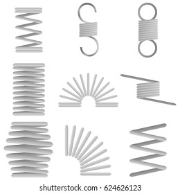 Metal spiral spring. Flat design, vector illustration, vector.