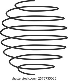 Metal spiral spring, metallic coils, motor machine spiral sign, wire springs and steel curved flexible coils, linear spirals silhouette isolated vector icon