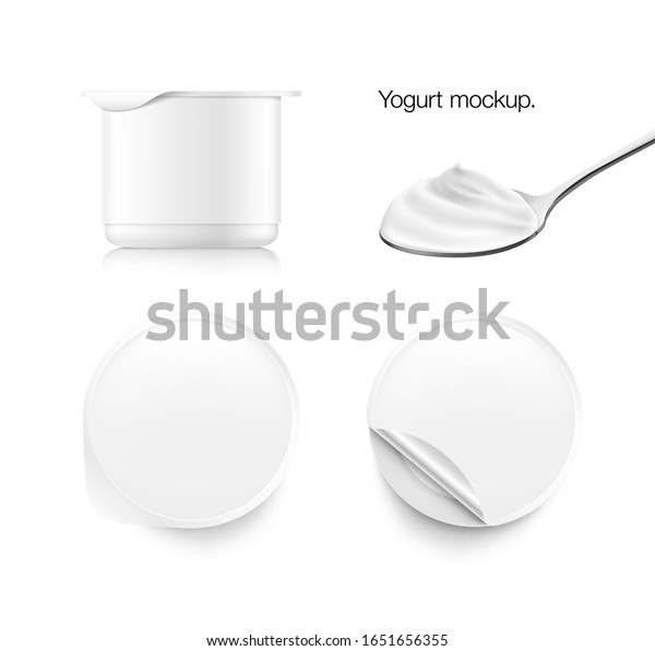 Download Metal Spoon Creamy Foam Yogurt Packaging Stock Vector Royalty Free 1651656355