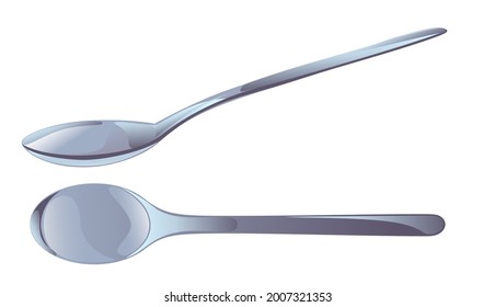 Metal Spoon Flat Cartoon Style Vector Stock Vector (Royalty Free ...