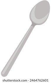 Metal spoon flat icon isolated on white background.