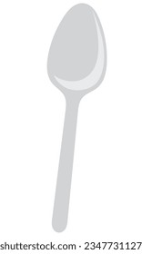 Metal spoon flat icon vector isolated on white background. 