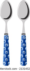 Metal spoon, illustration, vector on a white background.