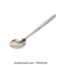 metal spoon isolated on white bsckground