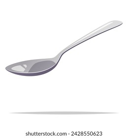 Metal spoon or tablespoon vector isolated illustration