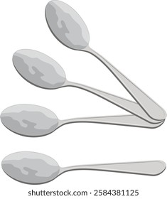 metal spoon vector, Spoon closeup.