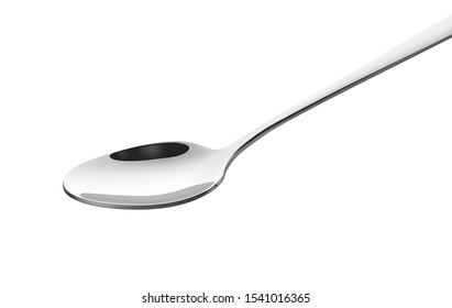 Metal spoon. Vector illustration isolated on white background.Ready for use in your design. EPS10.