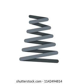 Metal spring coil icon. Flat illustration of metal spring coil vector icon for web isolated on white