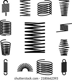 Metal spring icon in a collection with other items