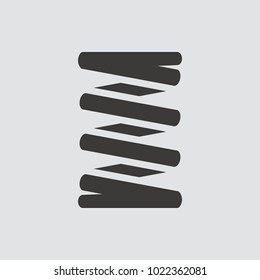 Metal Spring Icon Isolated Of Flat Style. Vector Illustration.