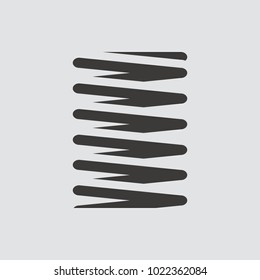 metal spring icon isolated of flat style. Vector illustration.