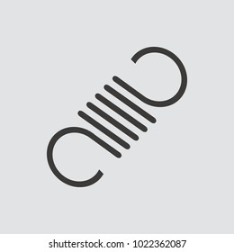 Metal Spring Icon Isolated Of Flat Style. Vector Illustration.