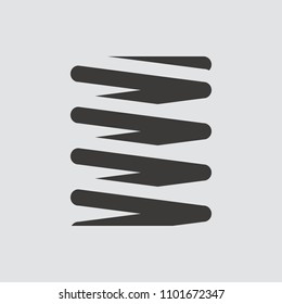 Metal Spring Icon Isolated Of Flat Style. Vector Illustration.