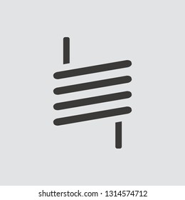 metal spring icon isolated of flat style. Vector illustration.