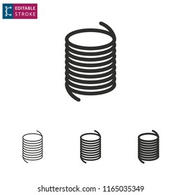 Metal spring icon on white background. Editable stroke. Vector illustration.