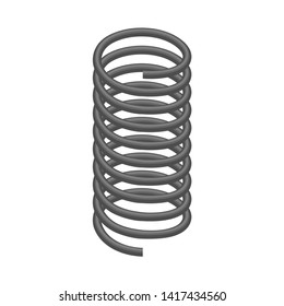 Metal spring isolated on white background. Vector illustration