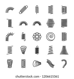 Metal Spring Line Vector Icons 