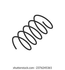 Metal spring, linear icon. Line with editable stroke