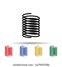 Metal spring multi color icon. Simple glyph, flat vector of metal spring icons for ui and ux, website or mobile application