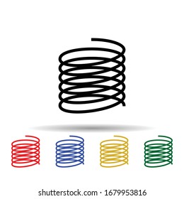 Metal spring multi color icon. Simple glyph, flat vector of metal spring icons for ui and ux, website or mobile application