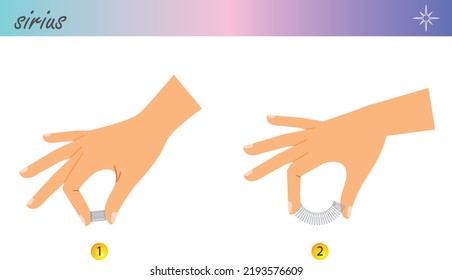Metal spring. Physics Hand Gestures.