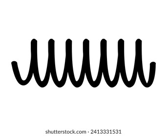 Metal Spring silhouette vector art white background