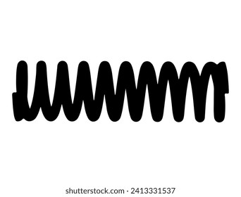 Metal Spring silhouette vector art white background