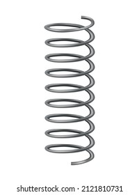 Primavera de metal. Forma espiral. Icono vector de la línea giratoria o del cable de cable curvo, del amortiguador o de la pieza del equipo. Reparación de piezas de repuesto o suplemento flexible