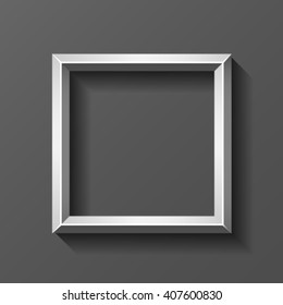 Metal Square Frame With Bevel, Vector.