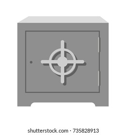 Metal square heavy old-fashioned safe with round handle