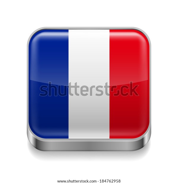 metal square icon french flag colors stock vector royalty free 184762958 shutterstock