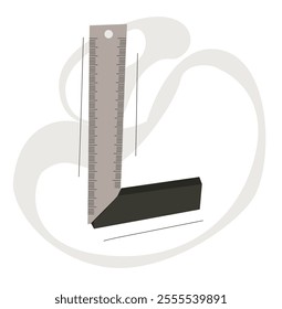 Metal  square measuring tool. L-square
