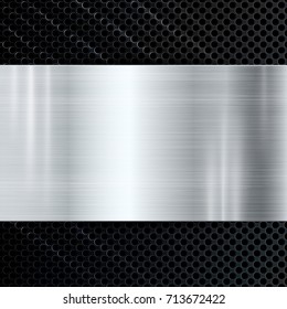Metal stainless plate material brushed texture plate with bright reflection. Shiny aluminum alloy abstract design background. High-resolution for a backdrop, industrial or your decorative design

