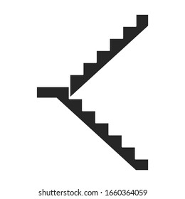 Metal Staircase Vector Icon.Black Vector Icon Isolated On White Background Metal Staircase.