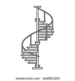 Metal staircase vector icon.Outline vector icon isolated on white background metal staircase.