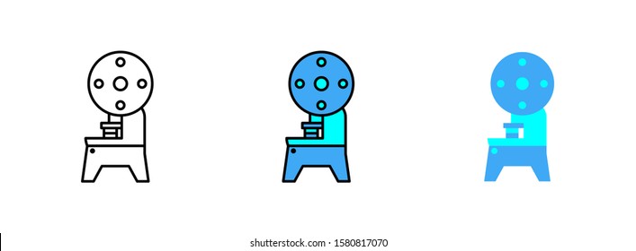
metal stamping machine icon set isolated on white background for web design