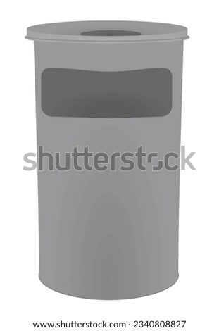 Metal standing outdoor ashtray. vector