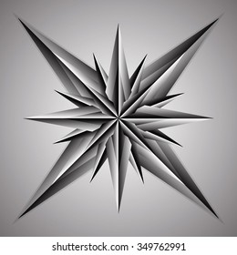 Metal star. Logo for your design.