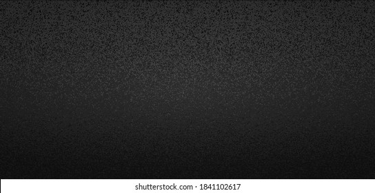 Metal steel dark grunge or asphalt background vector illustration, black stipple material grainy texture, metallic or leather blank empty backdrop design