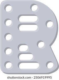 Metal Steel Letter Alphabet Vector Element