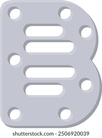 Metal Steel Letter Alphabet Vector Element
