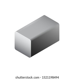 Metal or steel rod bar vector icon.
Square profile cross section shape.
That alloy of iron from steel production and metallurgy.
For sawing, turning, milling, drilling and grinding to product.