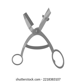 Metal or steel scissors cartoon illustration. Equipment or instrument for fabric or dressmaking, open shears, paper cutting tool on white background. Craft concept