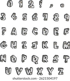 Fonte de texto ABC de tipo de letra de aço metálico