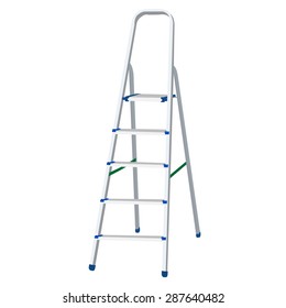 Metal step ladder vector illustration. Climbing ladder. Ladder of success